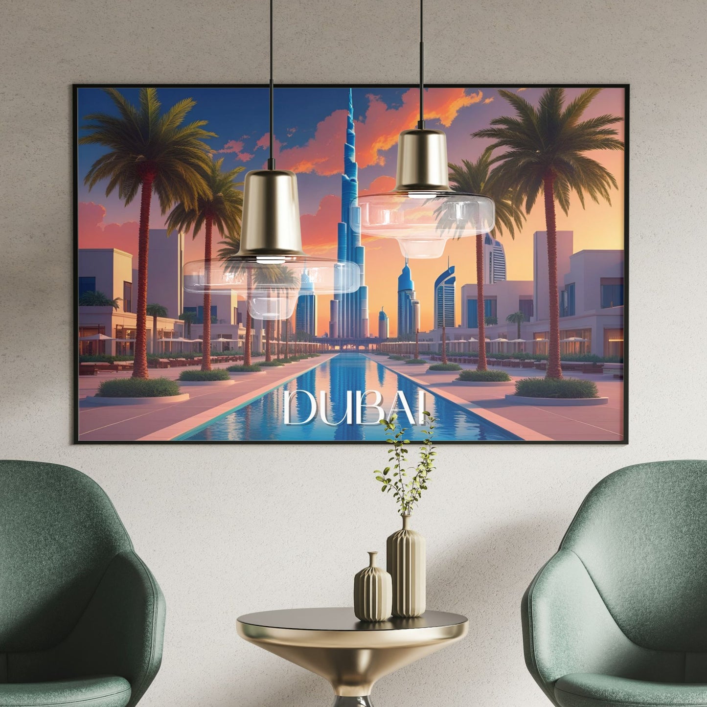 affiche dubai illustration paysage