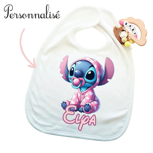 bavoir stitch personnalisé bébé