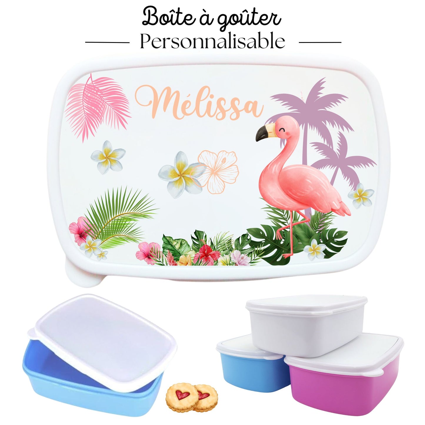 boite a gouter personnalisee flamant rose tropical