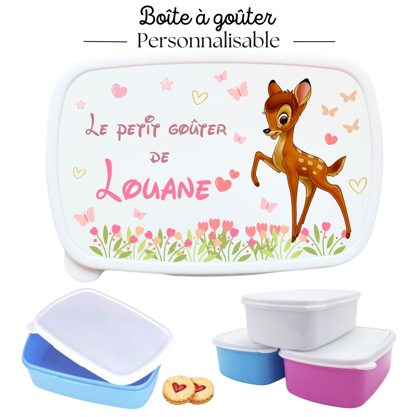 boite a repas bambi personnalisable prenom enfant