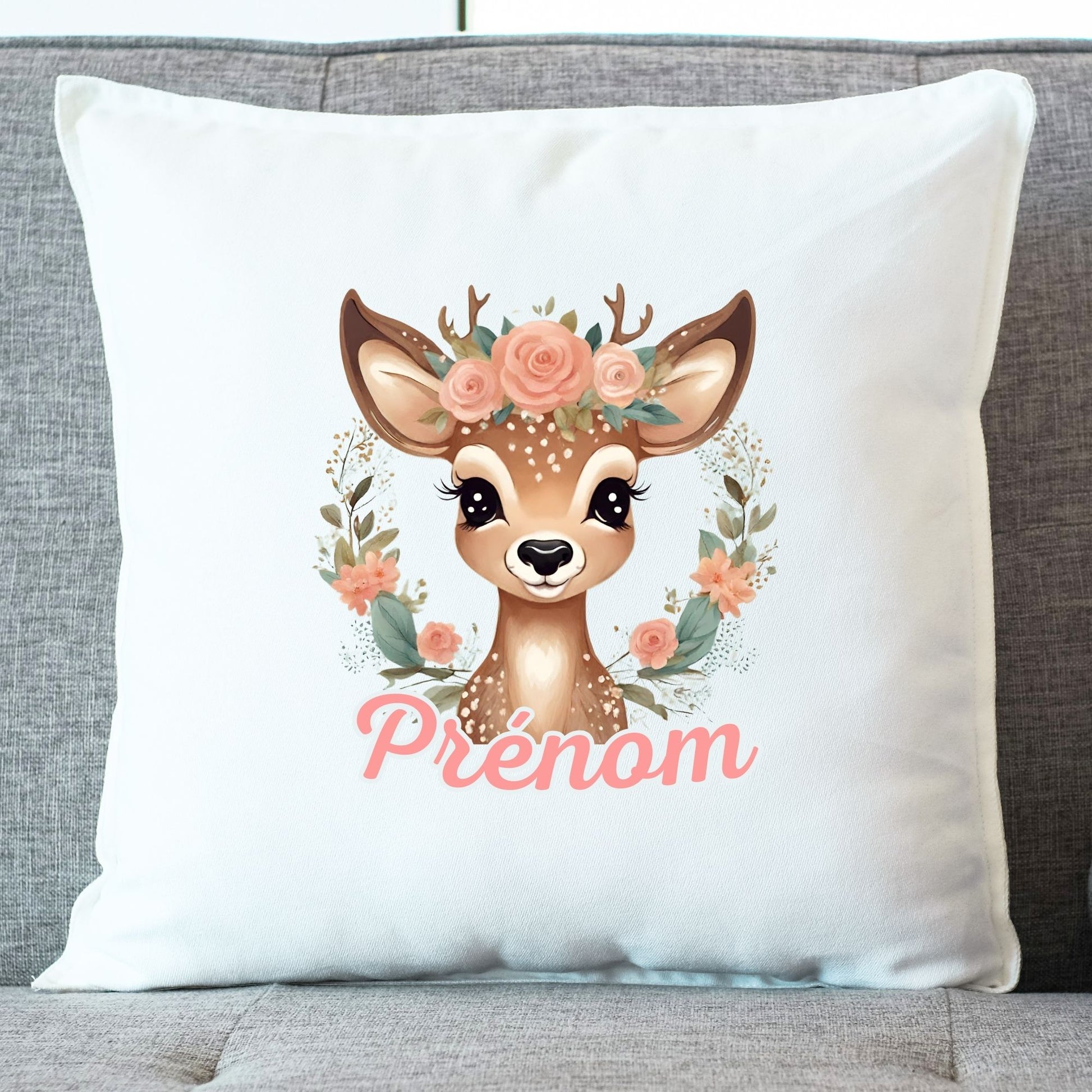 coussin biche enfant prenom