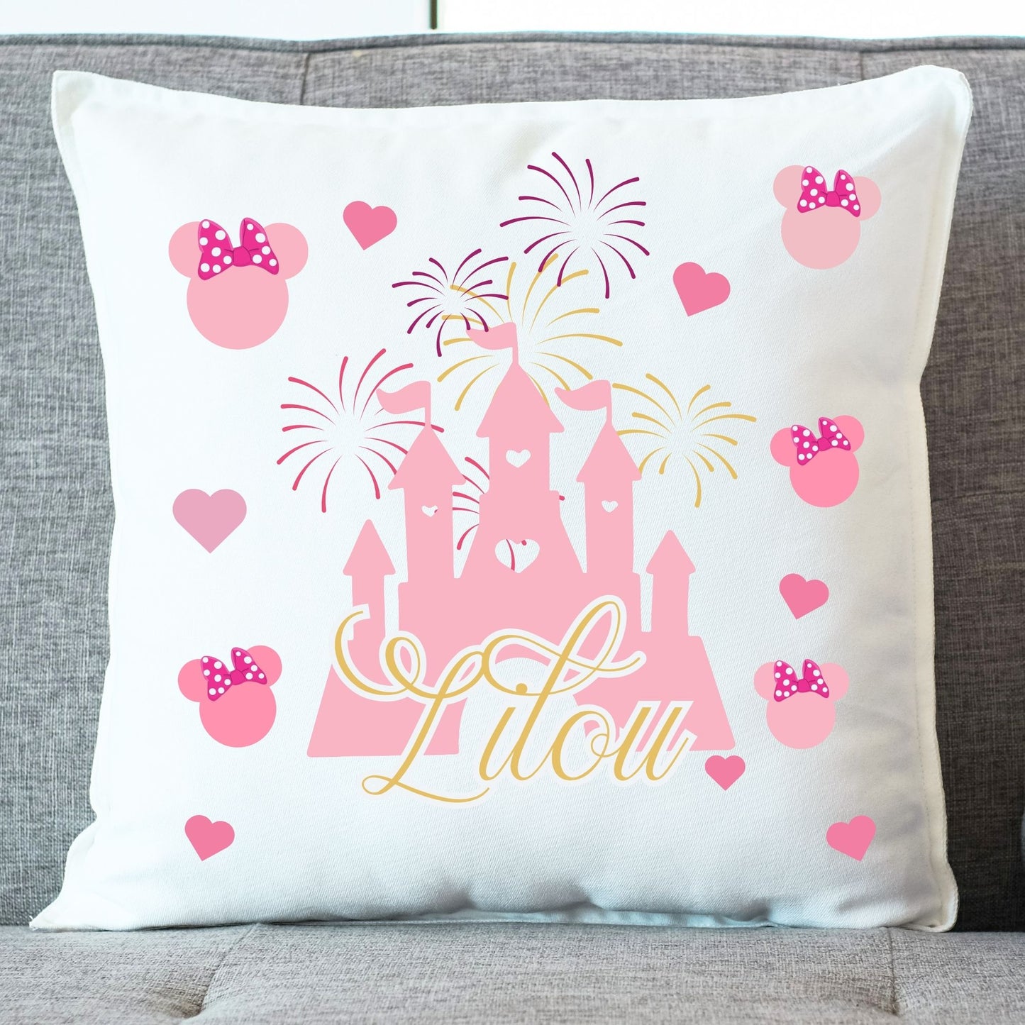 coussin minnie disneyland personnalisee prenom