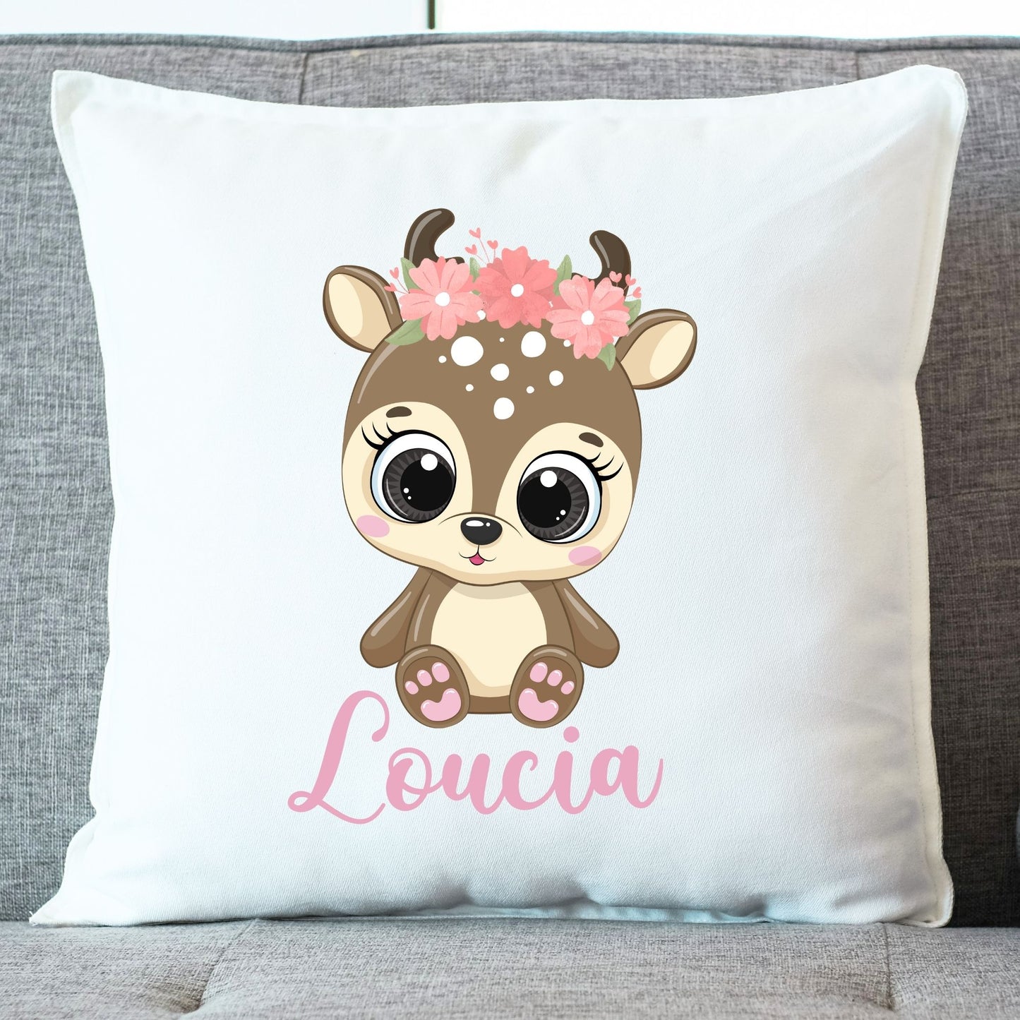 coussin biche cute prenom enfant