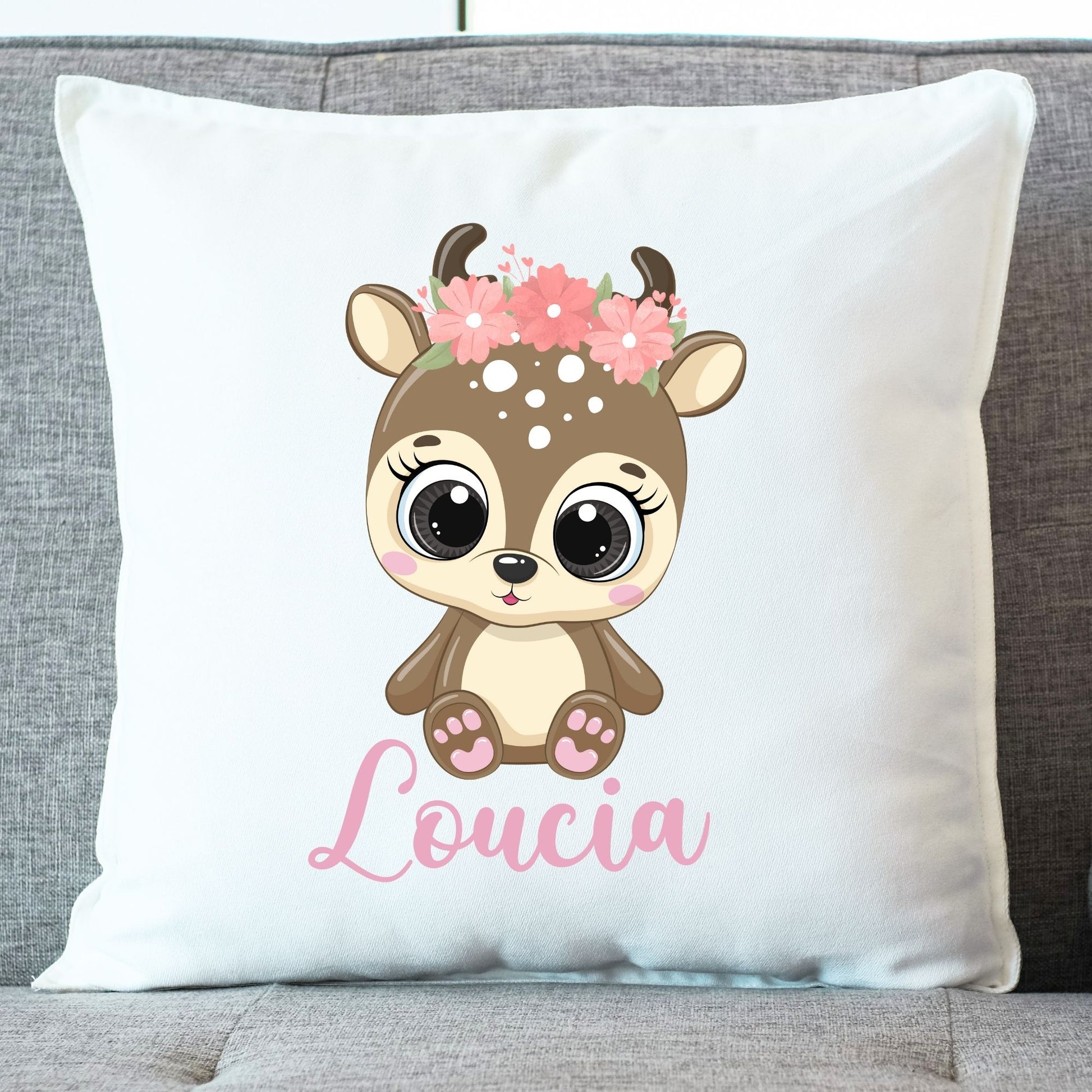 coussin biche cute prenom enfant
