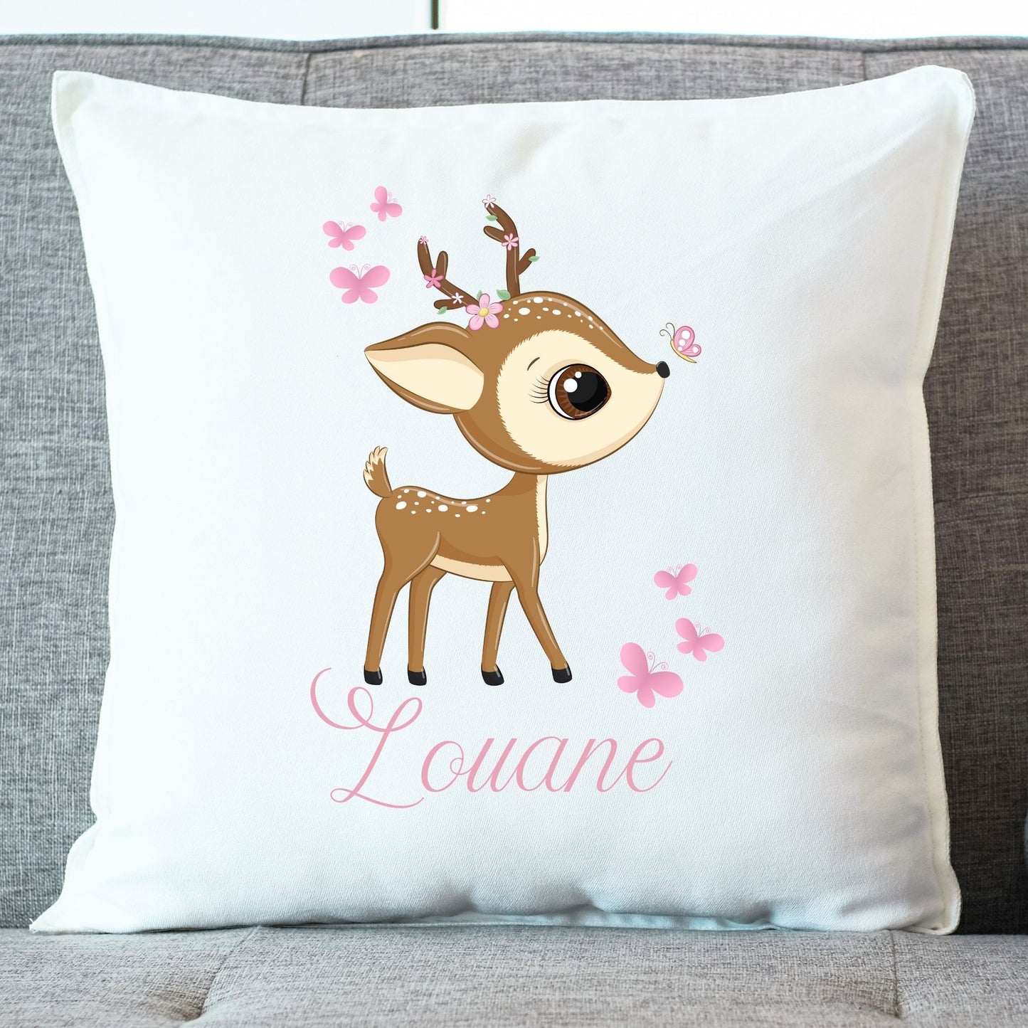 coussin biche personnalise enfant