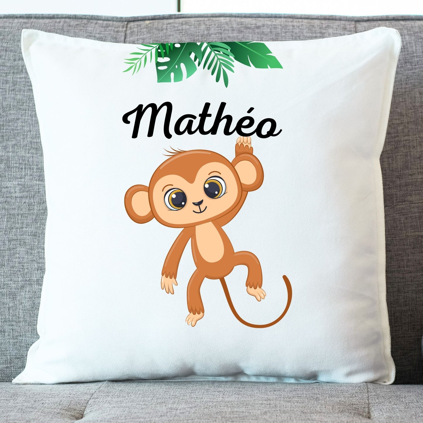 coussin enfant personnalise singe