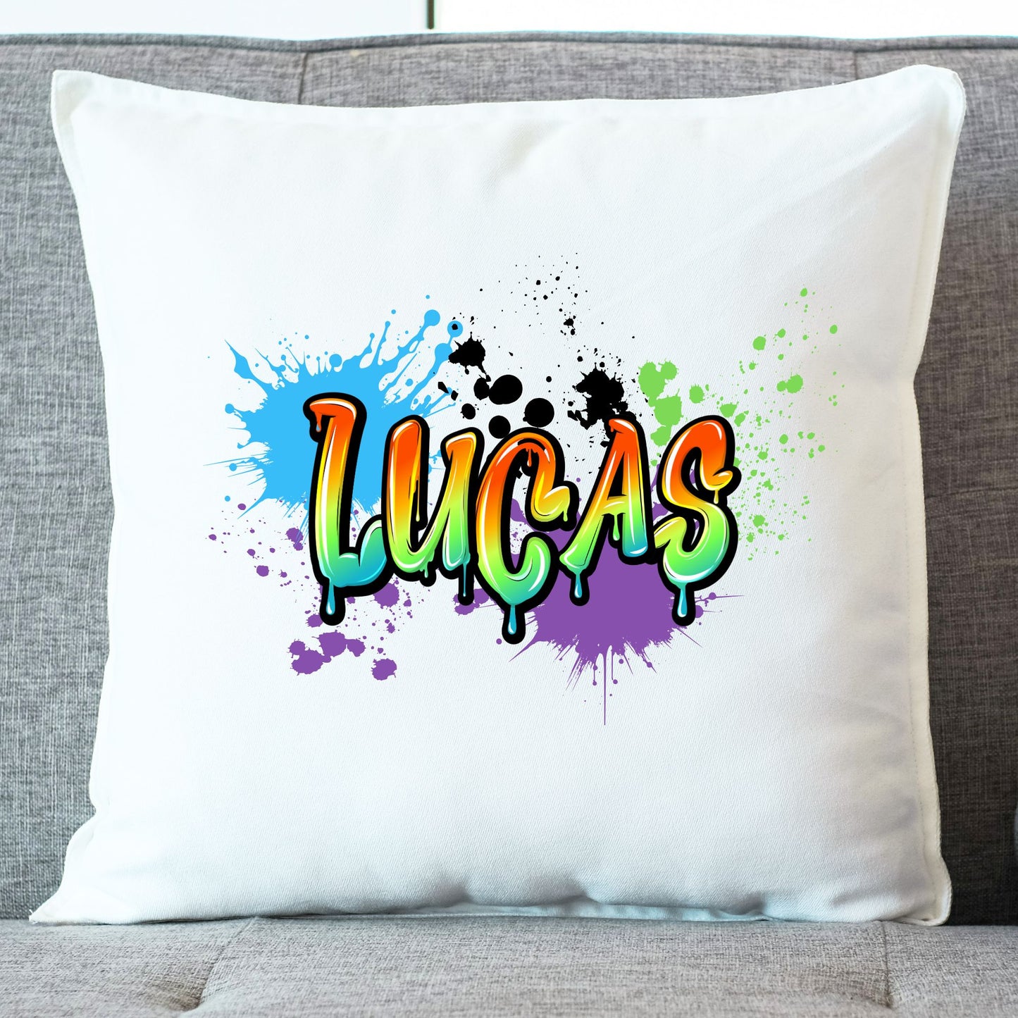 coussin graffiti prenom