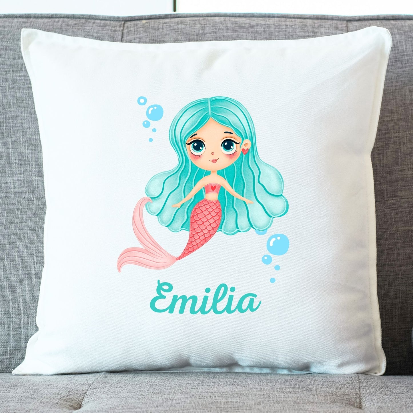 coussin enfant mermaid prénom sirene