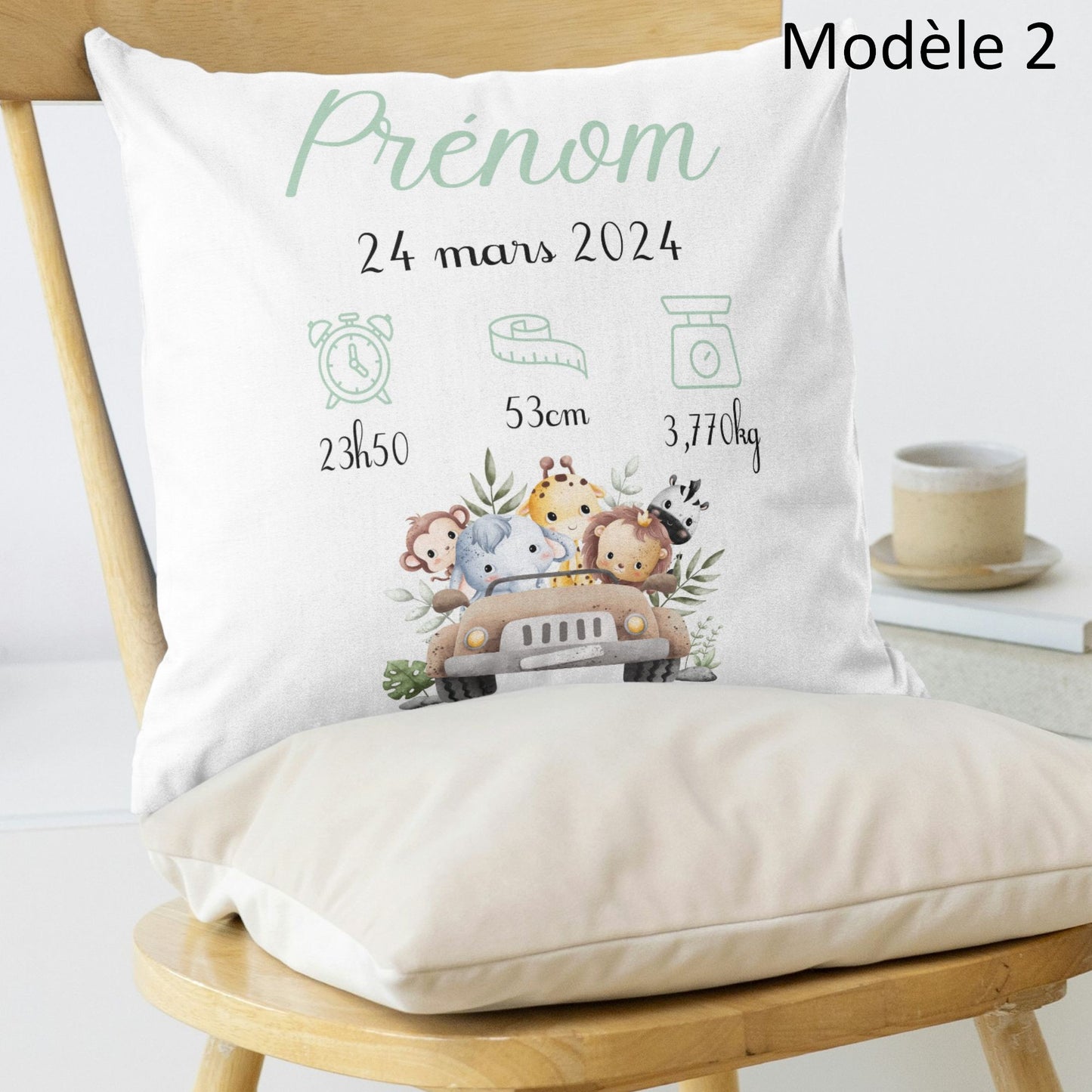 coussin naissance cadeau bébé