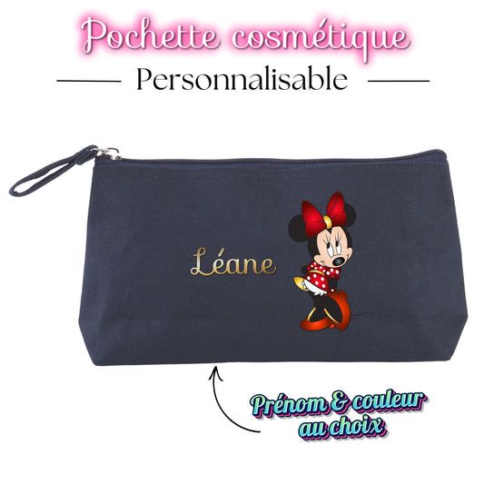 pochette cosmetique minnie personnalisee prenom