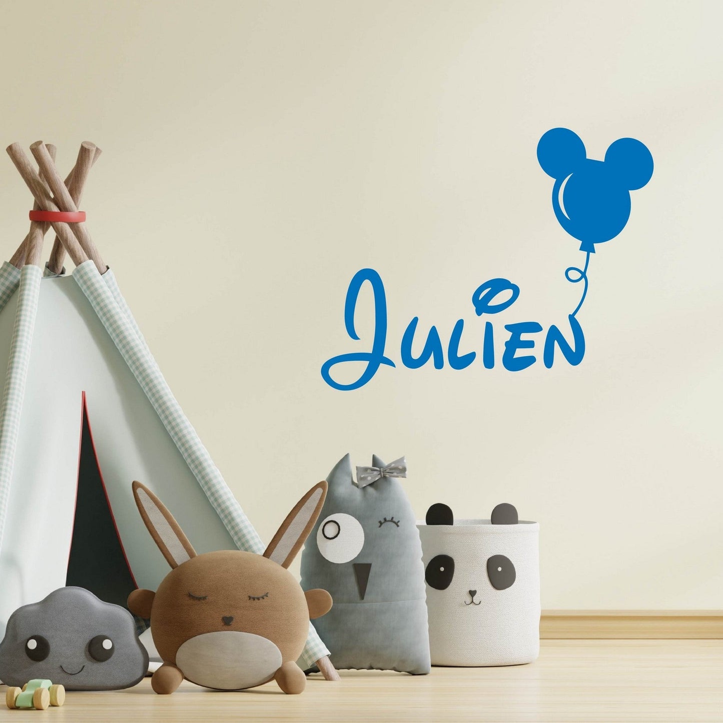 sticker mickey ballon prenom