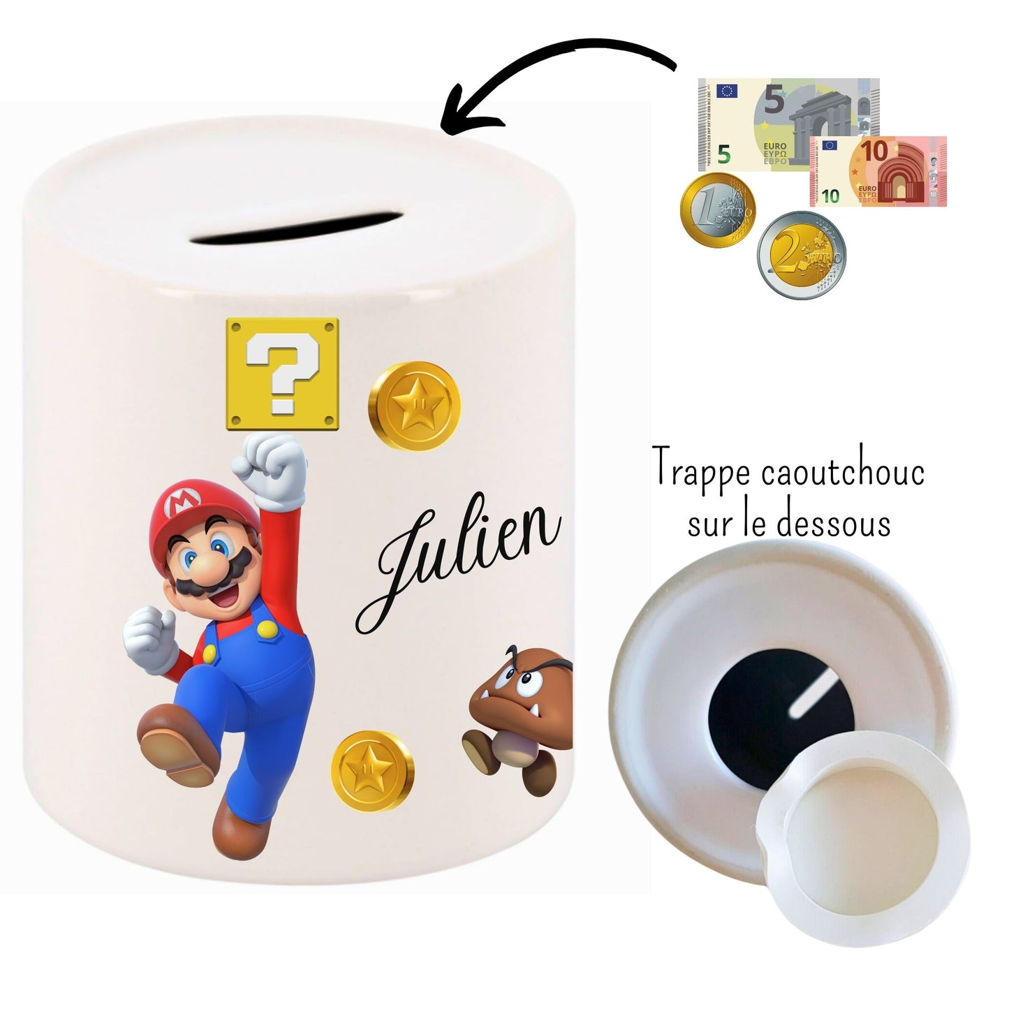 tirelire mario personnalisée avec prénom