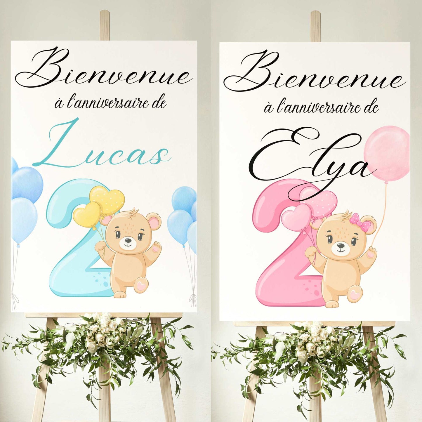 affiche anniversaire 2ans ourson