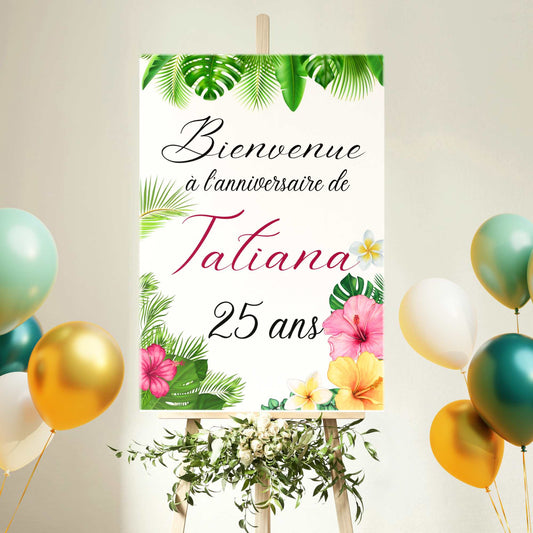 affiche anniversaire tropical