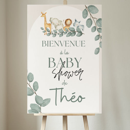 affiche baby shower bienvenue prenom