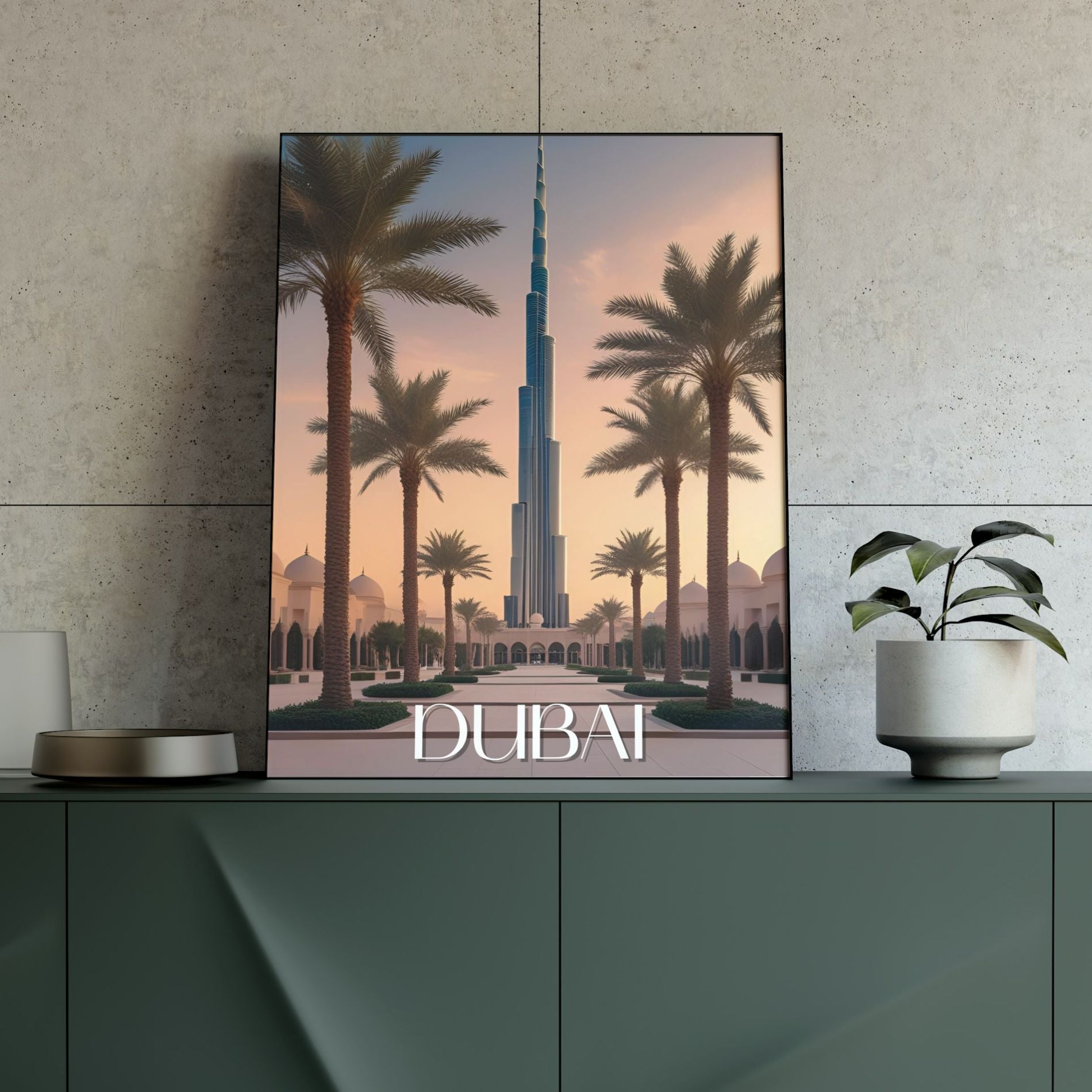 affiche dubai illustration portrait