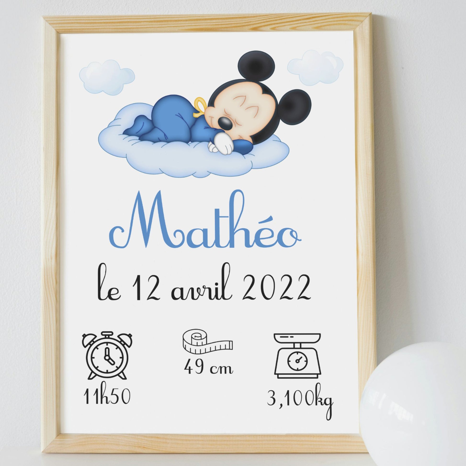 affiche mickey baby naissance