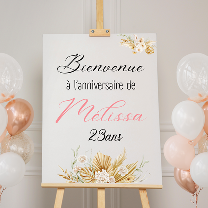 affiche bienvenue anniversaire personnalisee prenom age