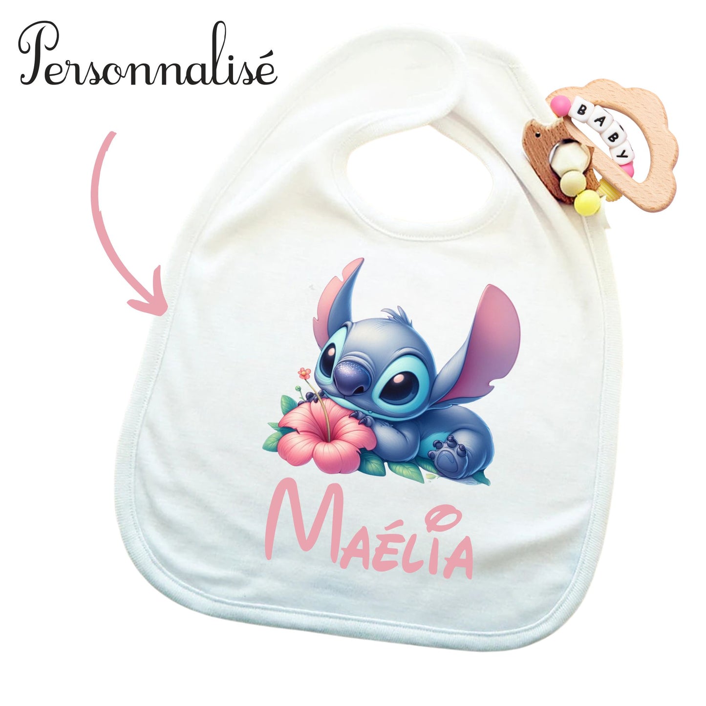 bavoir stitch personnalisé bébé
fleur