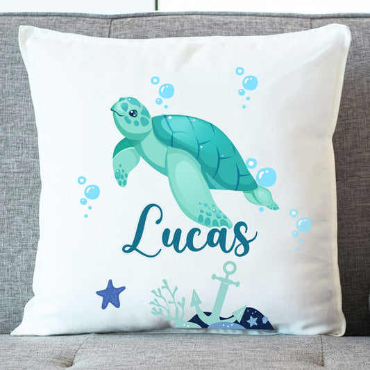 coussin enfant personnalise tortue de mer 