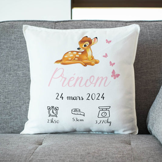 coussin bambi personnalise naissance