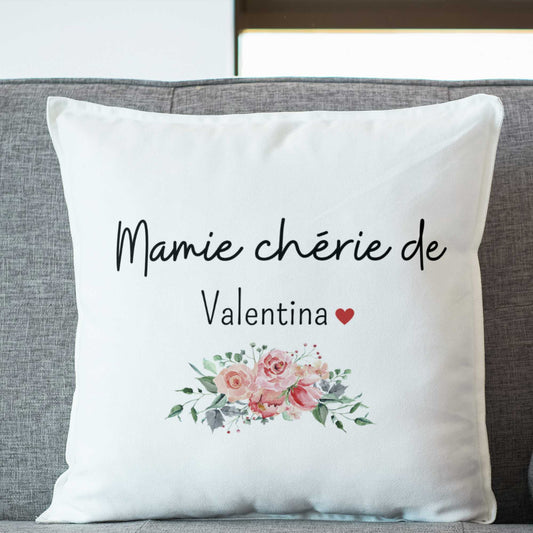 coussin personnalisé mamie chérie ou maman avec prénom enfant