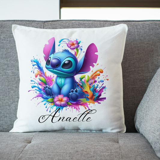 coussin stitch personnalise prenom