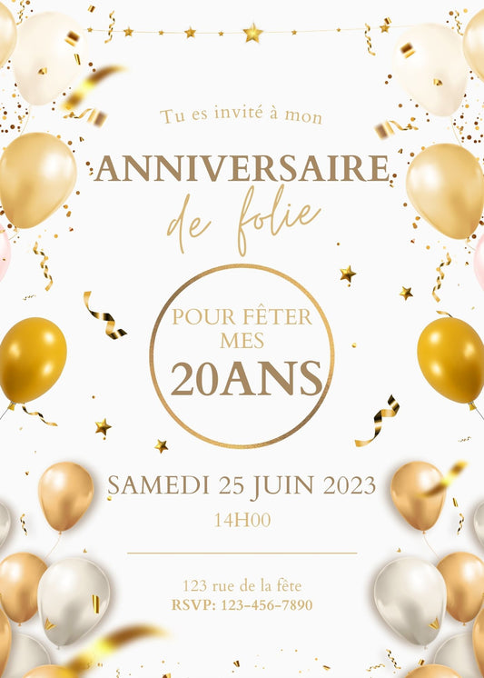 invitation anniversaire personnalisable carte numerique