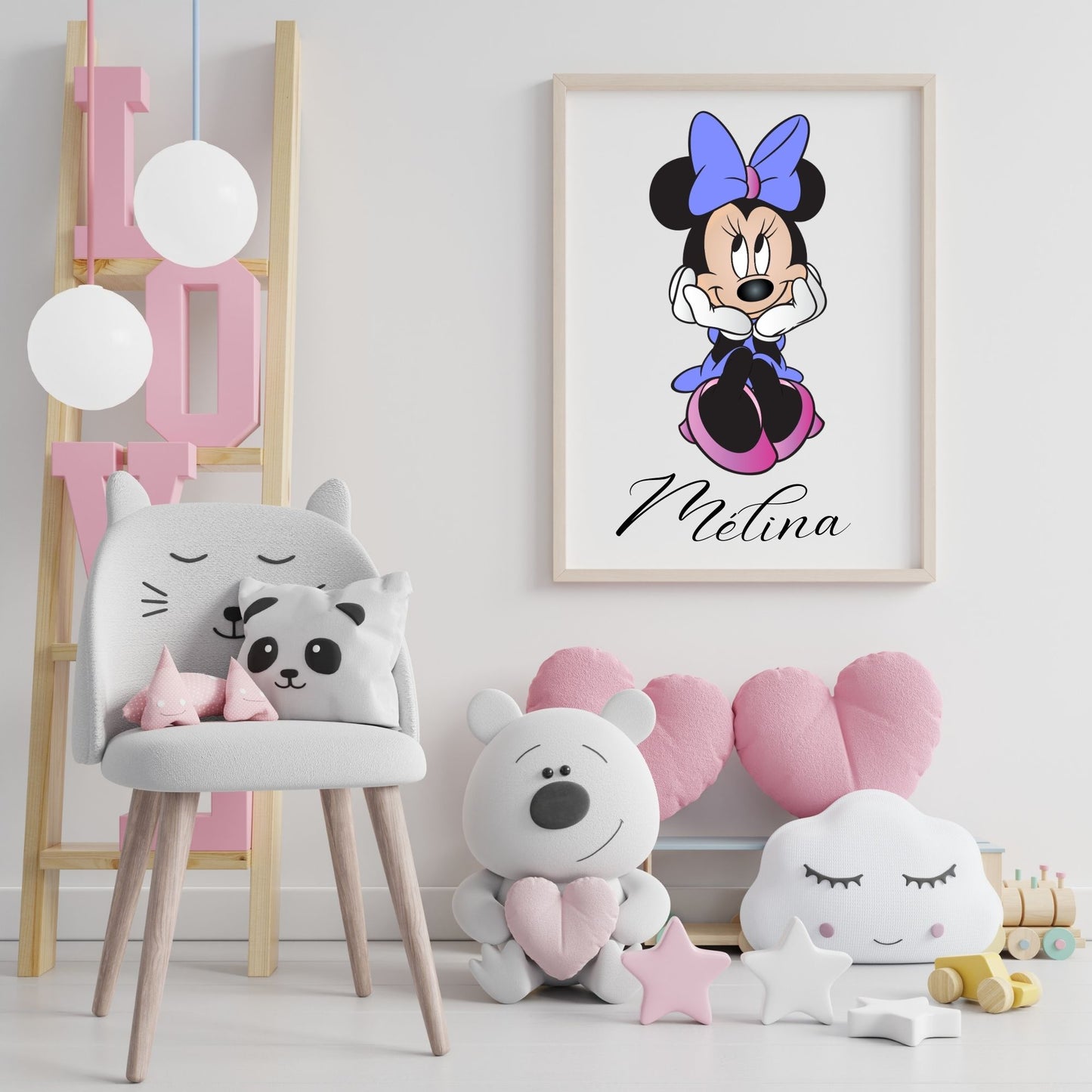 poster minnie avec prénom