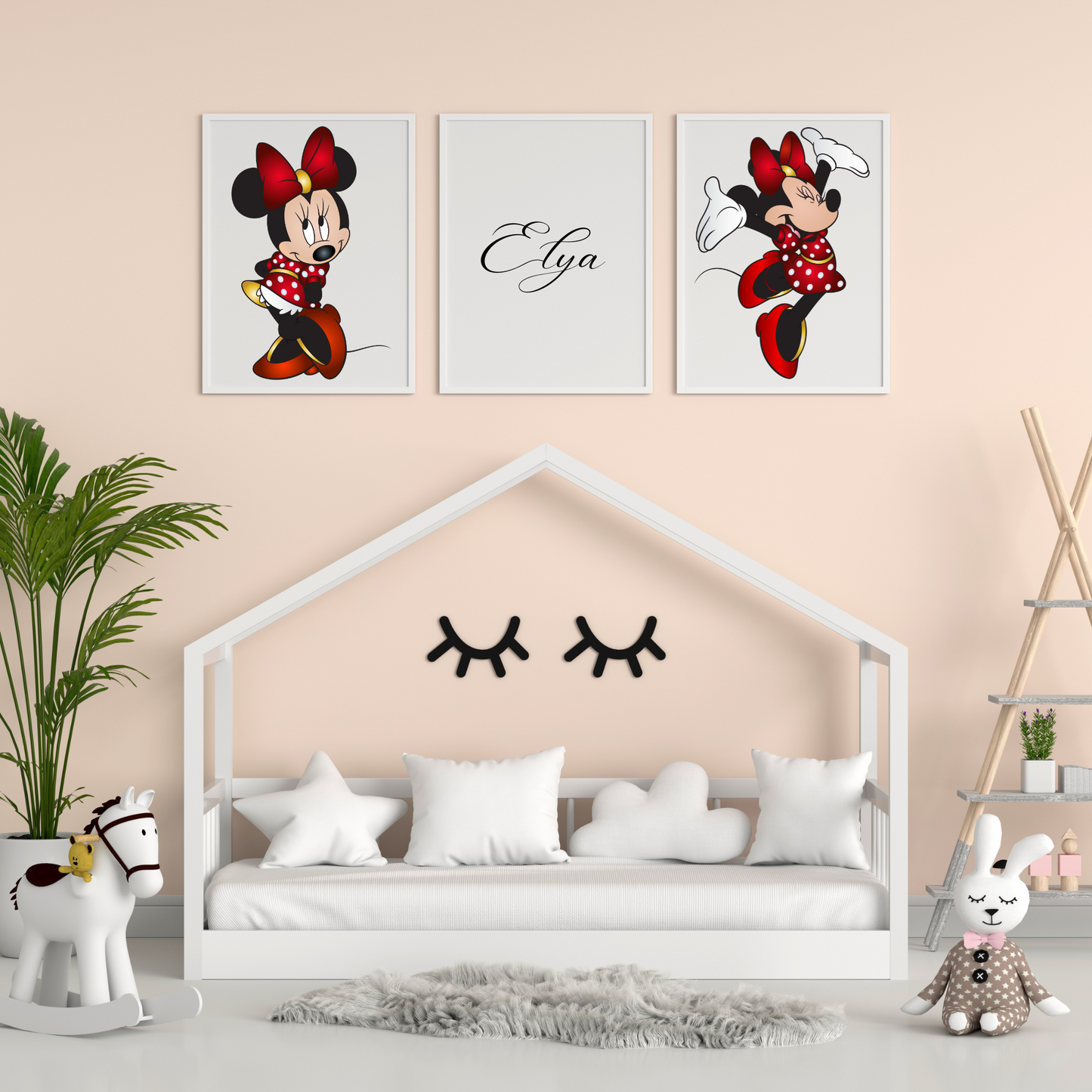 affiche minnie et prénom decoration enfant