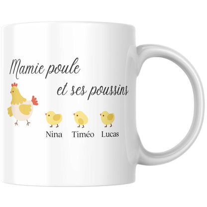 mug personnalisé mamie poule