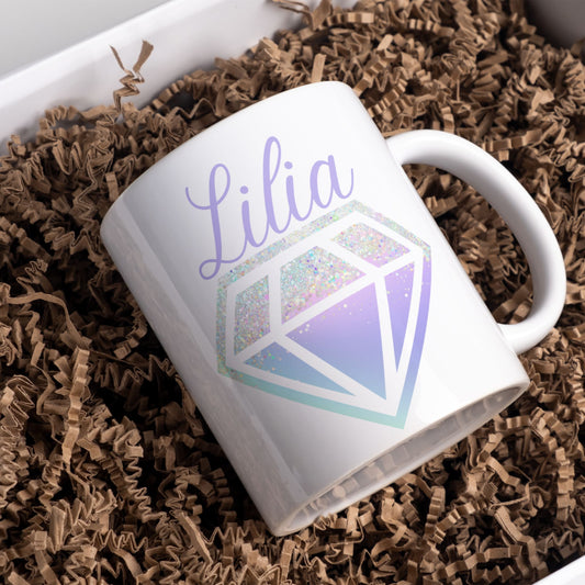 mug personnalise prenom diamant