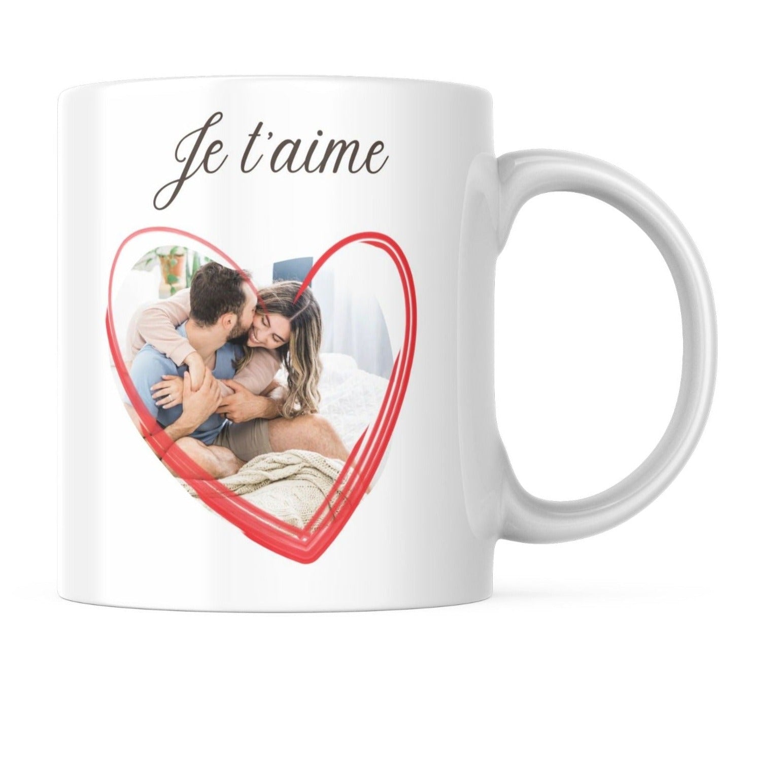 mug photo couple coeur je t'aime cadeau st valentin