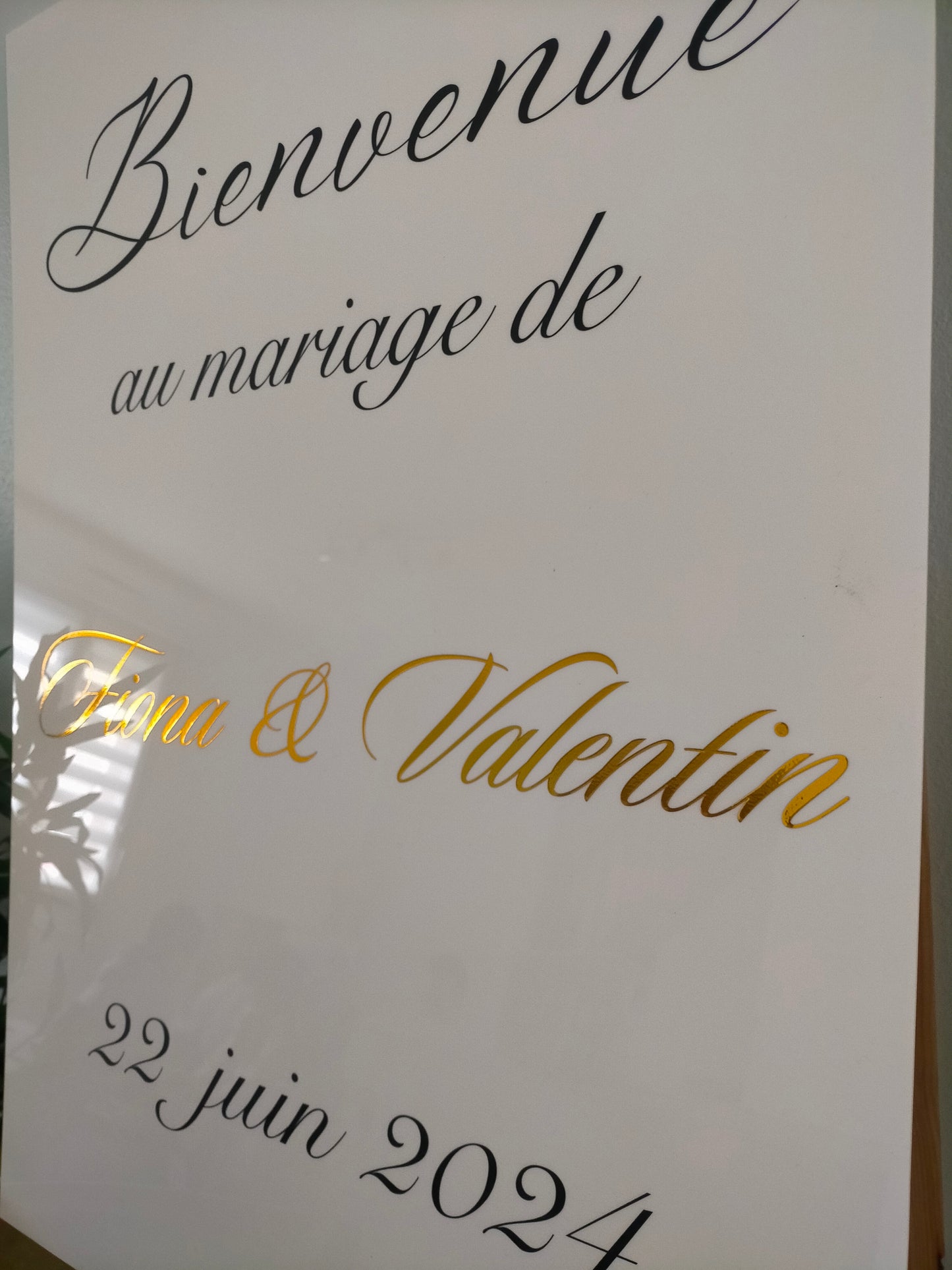 panneau bienvenue mariage personnalise plexiglas