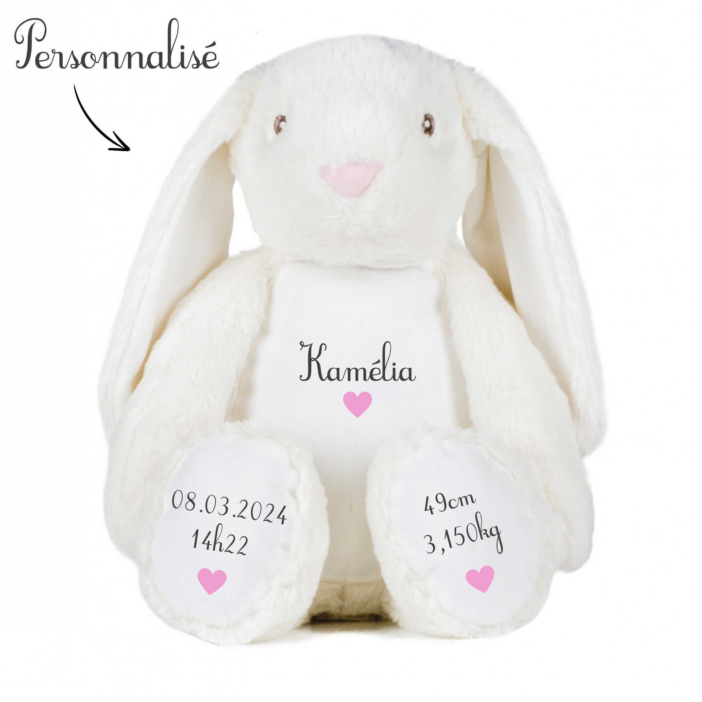 peluche personnalisée lapin cadeau naissance