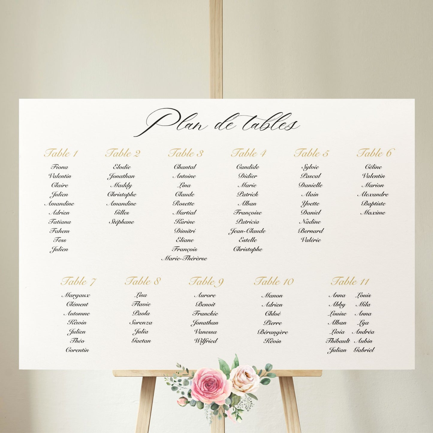 plan de table personnalise mariage 