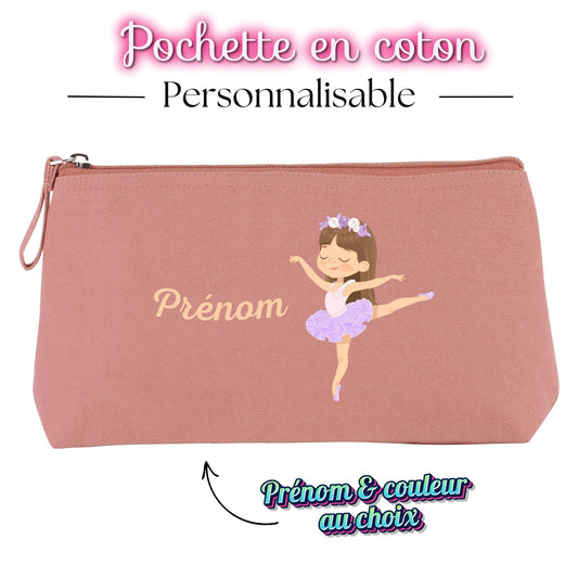 pochette cosmetique danseuse etoile tutu prenom