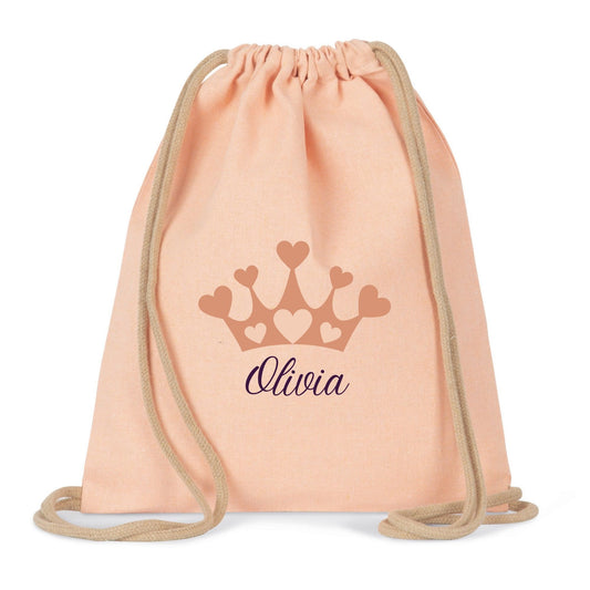 sac maternelle enfant princesse couronne prenom