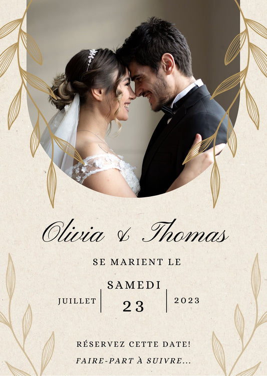 save the date mariage avec photo