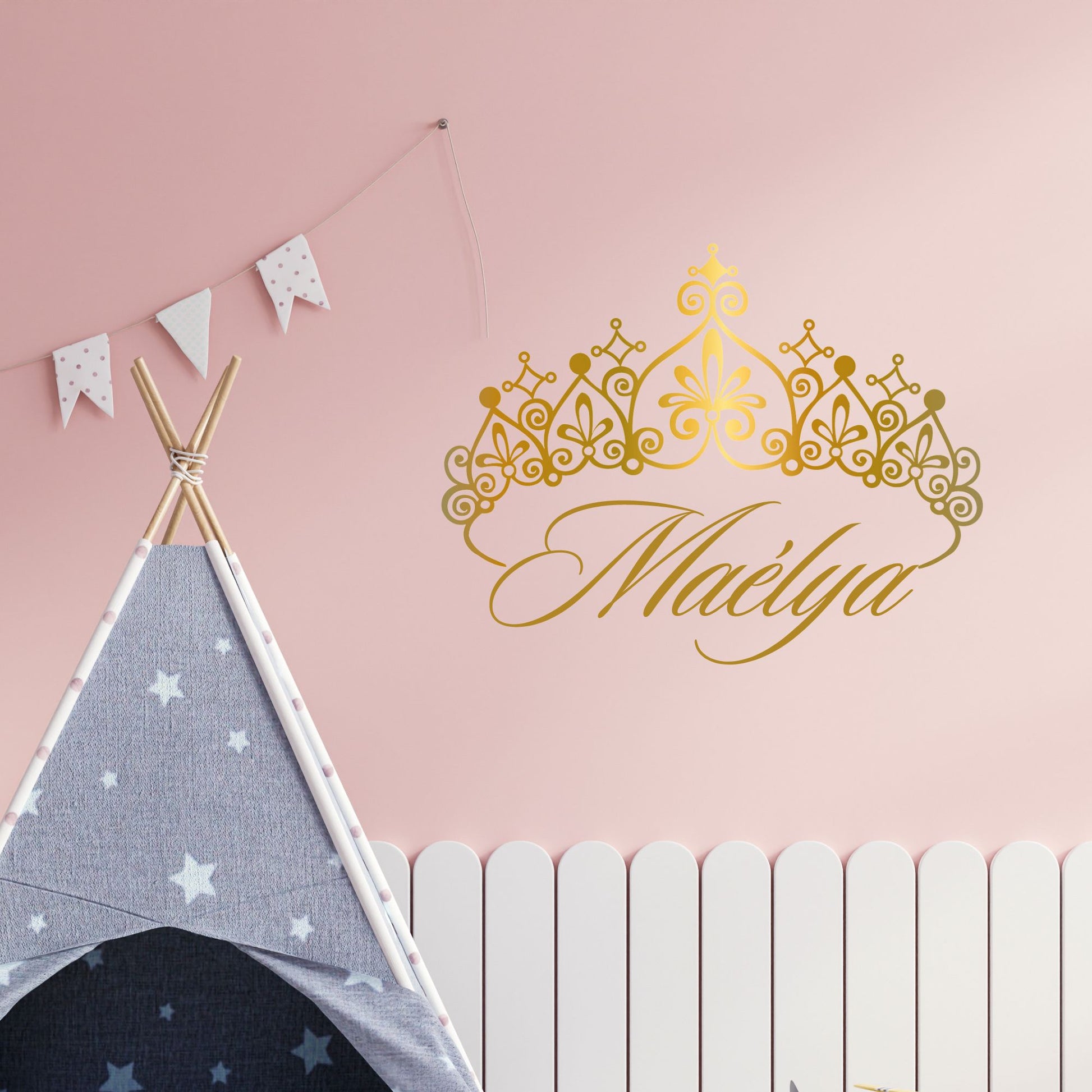 sticker couronne princesse personnalise prenom