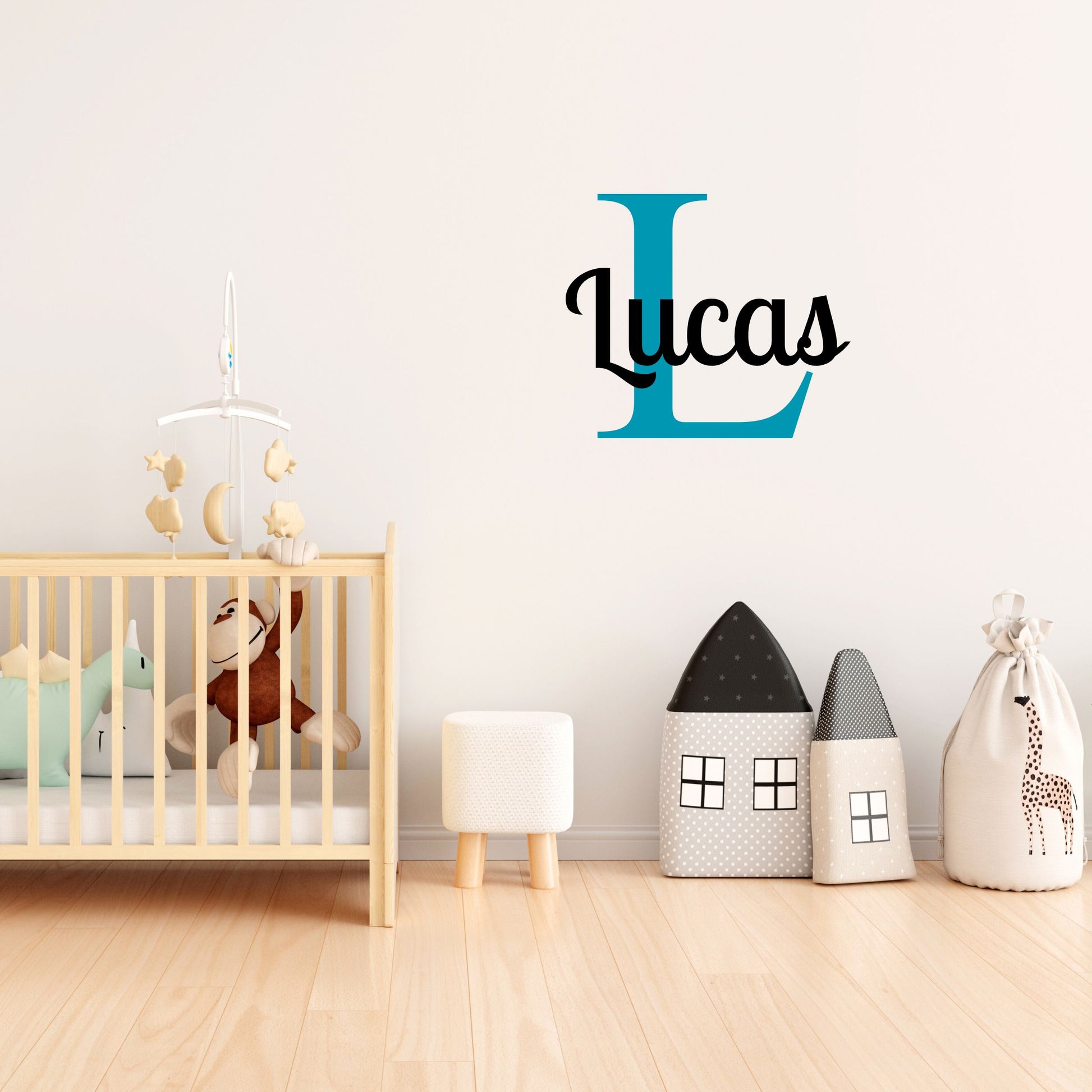 sticker prenom initiale chambre enfant decoration murale