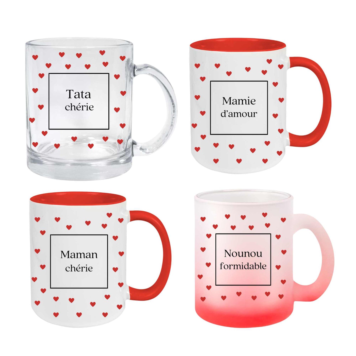 tasse personnalisée rouge texte