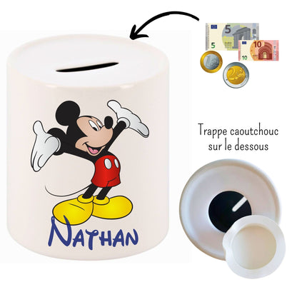 tirelire mickey personnalisee prenom cadeau