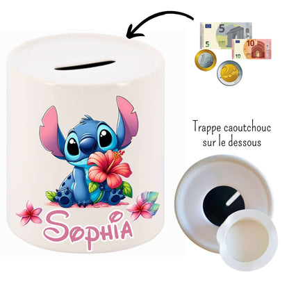 tirelire stitch personnalisee prenom